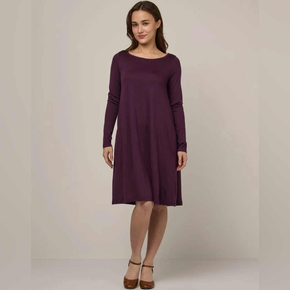 Wool& Rowena Swing Dress in Burgundy, Sz S - Picture 3 of 5